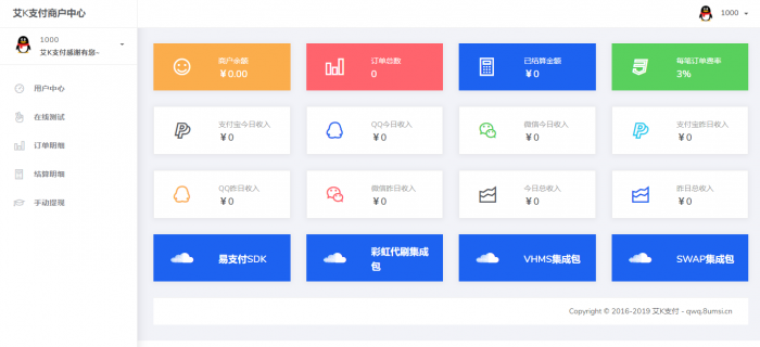 最新内外页面易支付程序打包艾K修改版