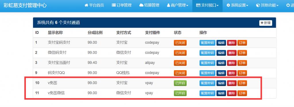 V免签对接易支付实现免签约支付接口