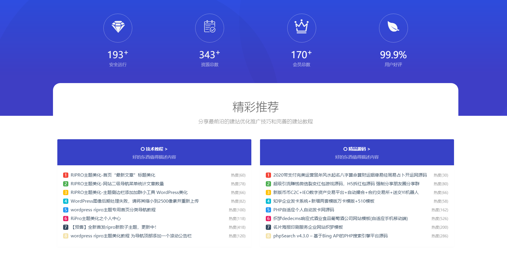 RIPRO主题美化-首页底部纯标题文章展示模块+网站统计模块美化 WordPress主题美化 RIPRO主题美化-首页底部纯标题文章展示模块+网站统计模块美化 WordPress主题美化