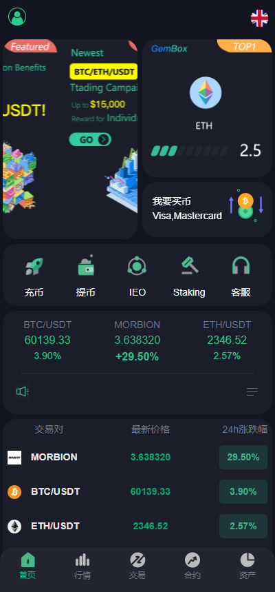GNCEX修复版 /8国语言交易所/功能完美运营/合约/秒合约交易所