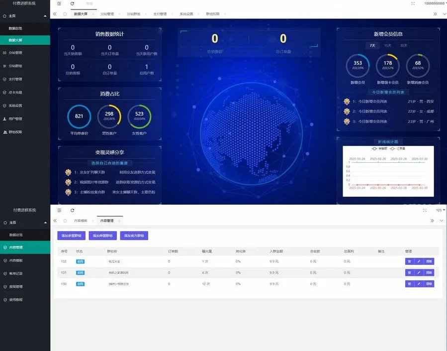 付费进群系统,多种模板代理后台自定义带分站分销 付费进群系统,多种模板代理后台自定义带分站分销